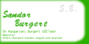 sandor burgert business card